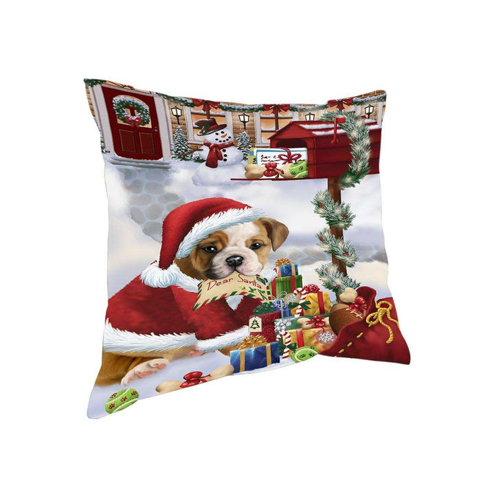 Bulldog Dear Santa Letter Christmas Holiday Mailbox Pillow PIL72144