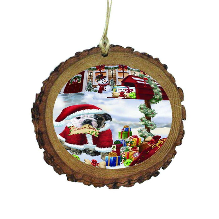 Bulldog Dear Santa Letter Christmas Holiday Mailbox Wooden Christmas Ornament WOR49025