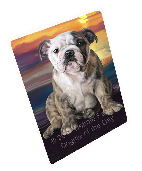 Bulldog Dog Art Portrait Print Woven Throw Sherpa Plush Fleece Blanket