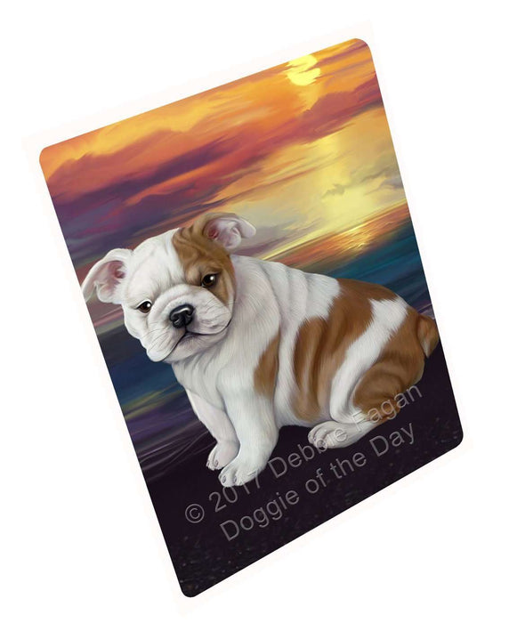 Bulldog Dog Art Portrait Print Woven Throw Sherpa Plush Fleece Blanket