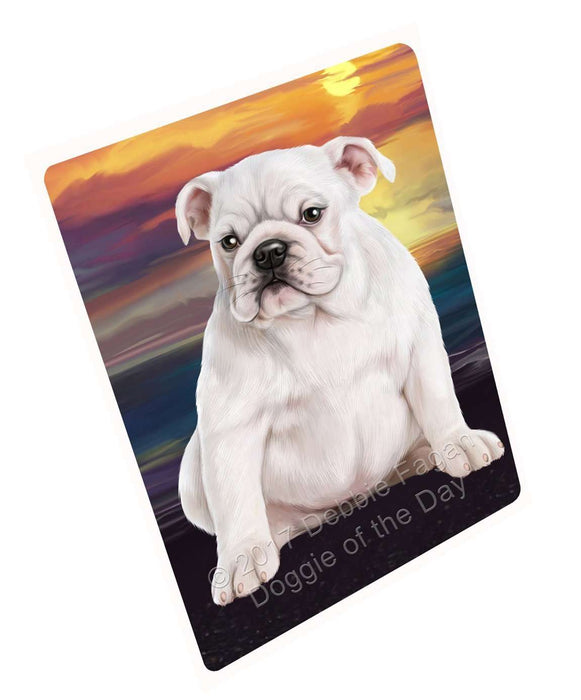 Bulldog Dog Art Portrait Print Woven Throw Sherpa Plush Fleece Blanket