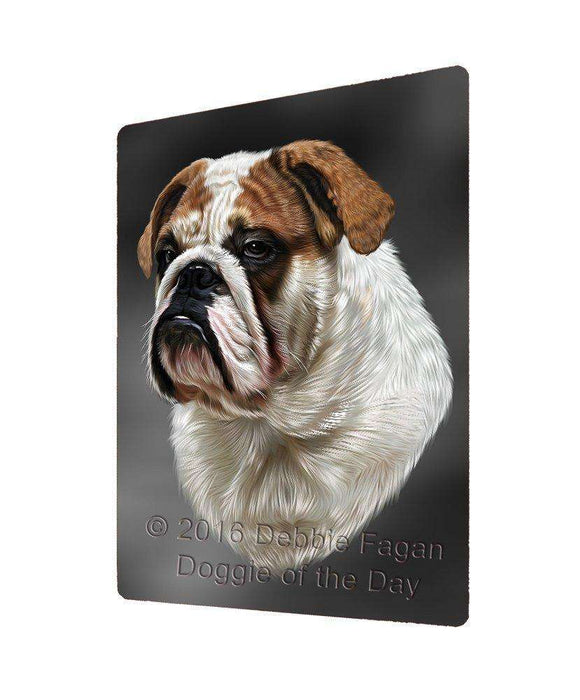 Bulldog Dog Art Portrait Print Woven Throw Sherpa Plush Fleece Blanket