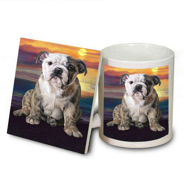 Bulldog Dog Mug and Coaster Set