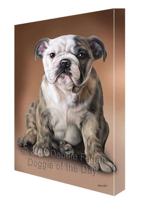 Bulldog Dog Painting Printed on Canvas Wall Art Signed