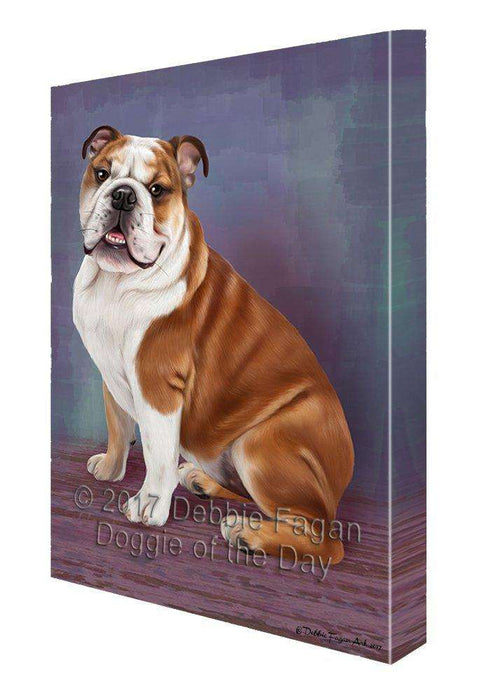 Bulldog Dog Painting Printed on Canvas Wall Art