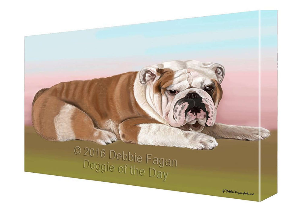 Bulldog Dog Painting Printed on Canvas Wall Art