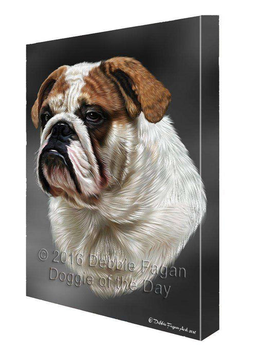 Bulldog Dog Painting Printed on Canvas Wall Art