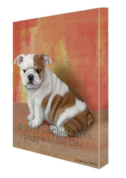 Bulldog Dog Painting Printed on Canvas Wall Art