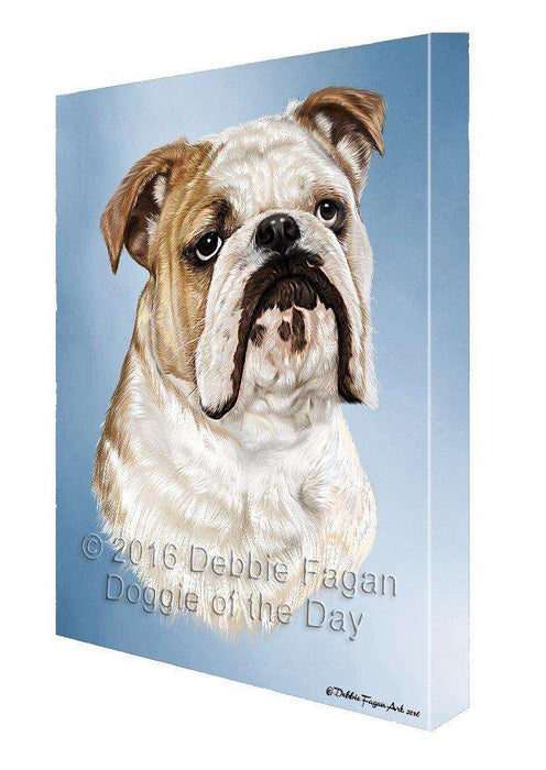 Bulldog Dog Painting Printed on Canvas Wall Art