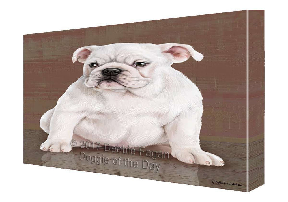 Bulldog Dog Painting Printed on Canvas Wall Art