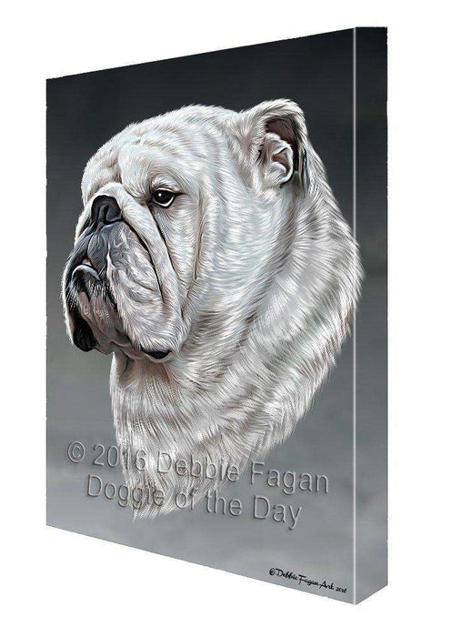 Bulldog Dog Painting Printed on Canvas Wall Art