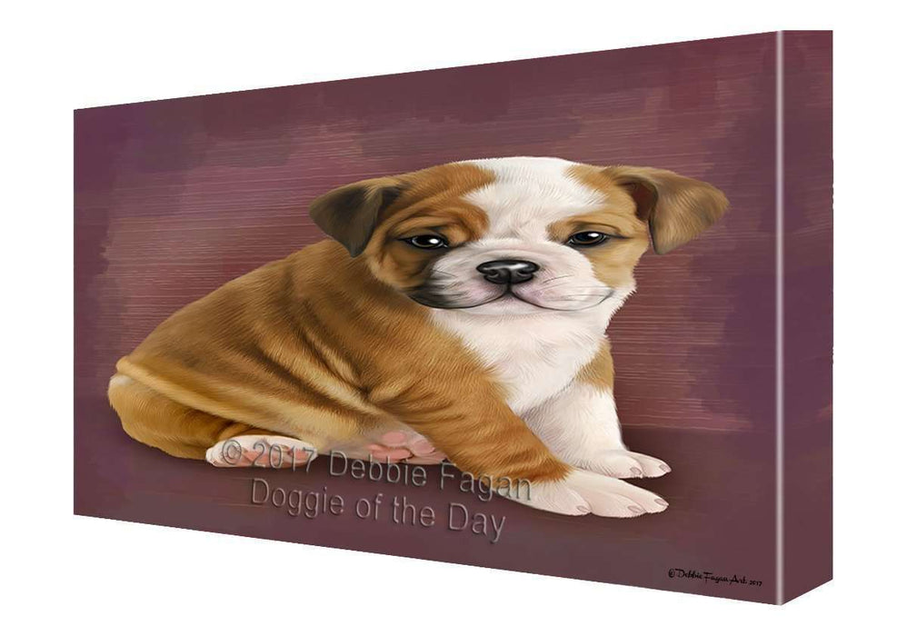 Bulldog Dog Painting Printed on Canvas Wall Art