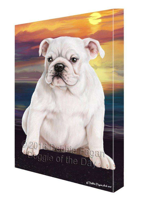 Bulldog Dog Painting Printed on Canvas Wall Art