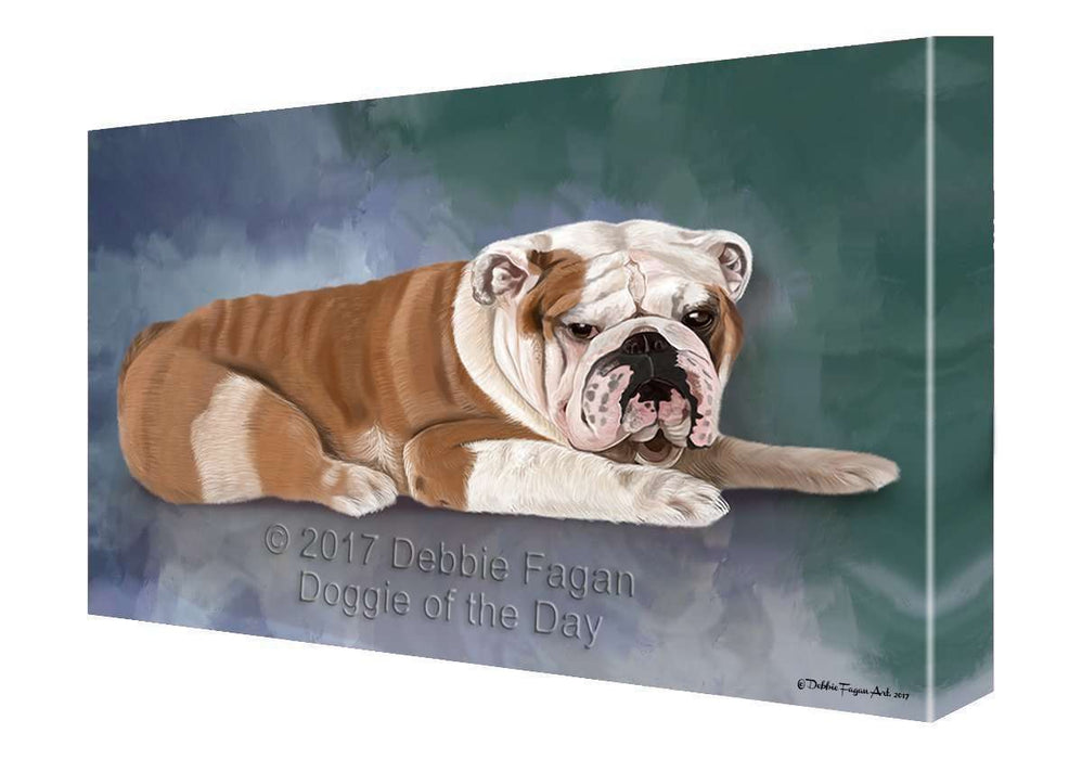 Bulldog Dog Painting Printed on Canvas Wall Art