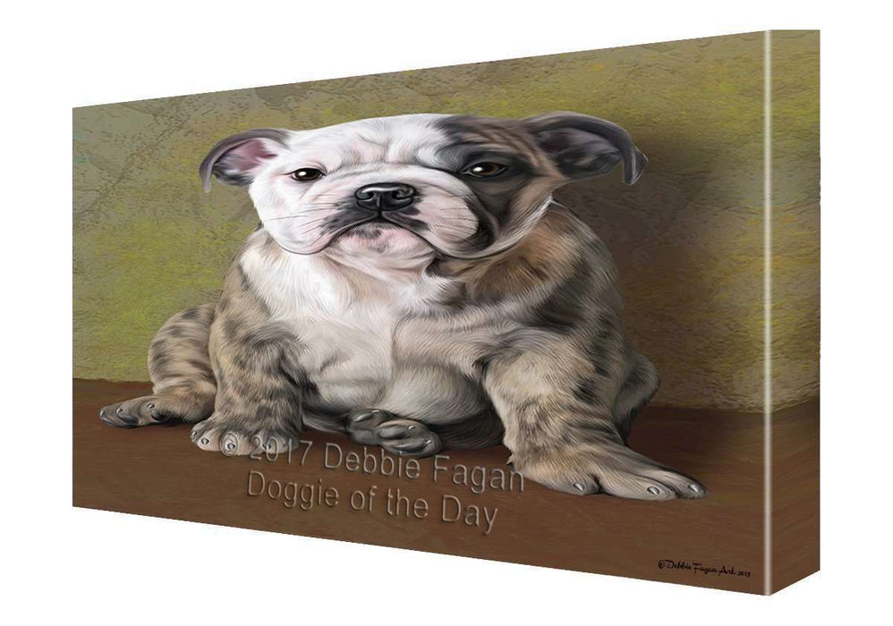 Bulldog Dog Painting Printed on Canvas Wall Art