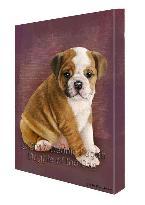 Bulldog Dog Painting Printed on Canvas Wall Art