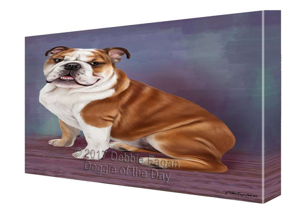 Bulldog Dog Painting Printed on Canvas Wall Art