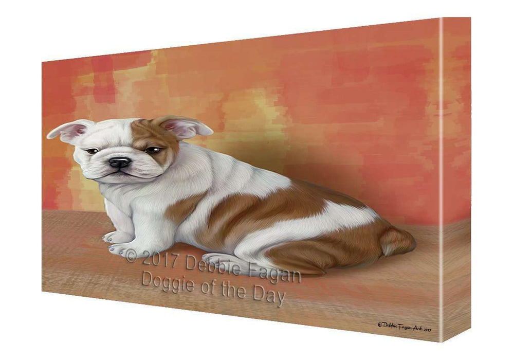 Bulldog Dog Painting Printed on Canvas Wall Art