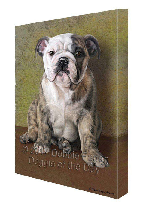 Bulldog Dog Painting Printed on Canvas Wall Art