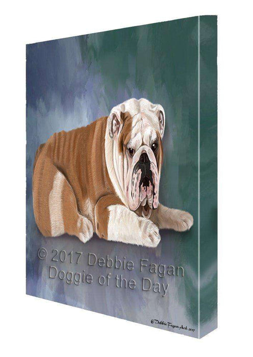 Bulldog Dog Painting Printed on Canvas Wall Art