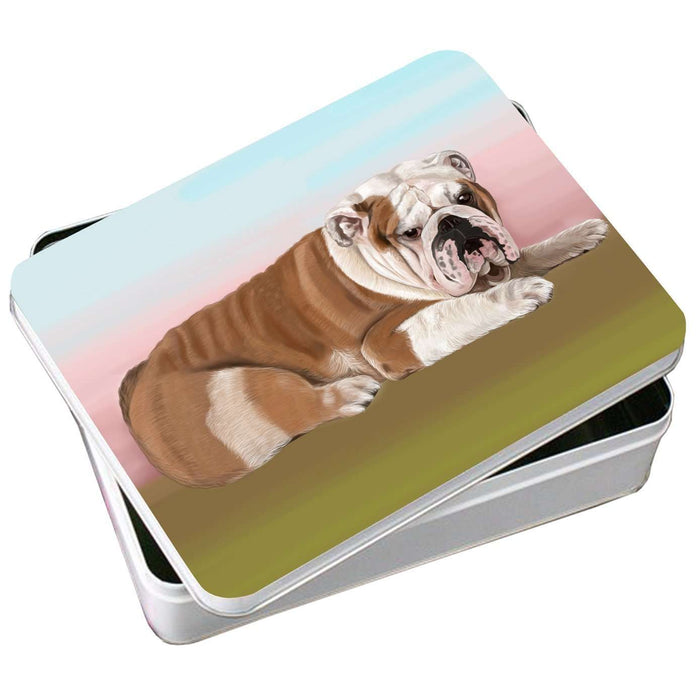 Bulldog Dog Photo Storage Tin