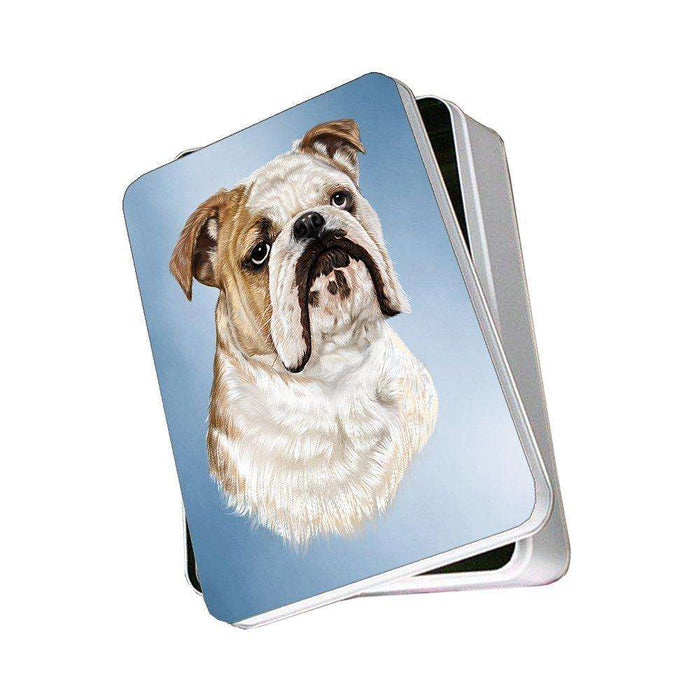 Bulldog Dog Photo Storage Tin