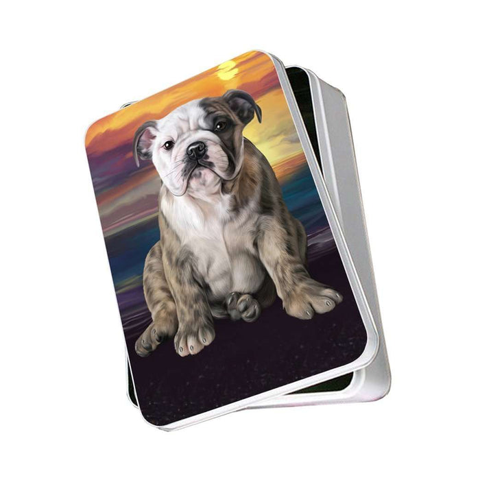 Bulldog Dog Photo Storage Tin