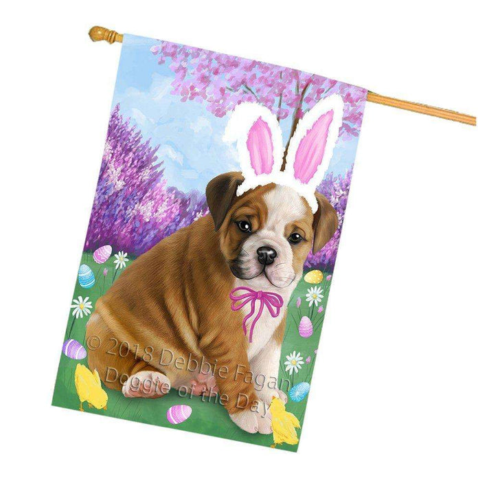 Bulldog Easter Holiday House Flag FLG49043