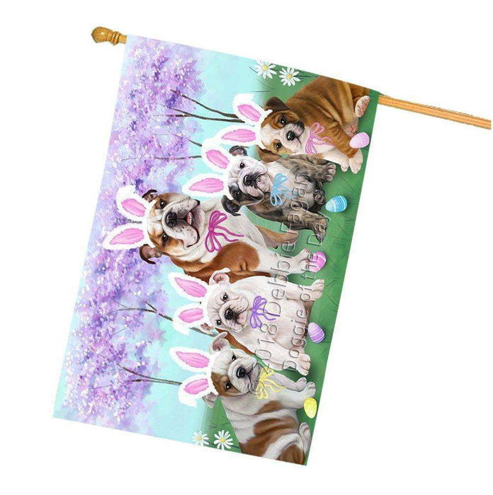 Bulldog Easter Holiday House Flag FLG49046