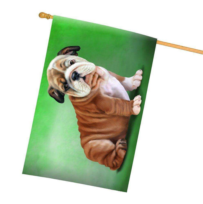 Bulldog Puppy Dog All Weather House Flag