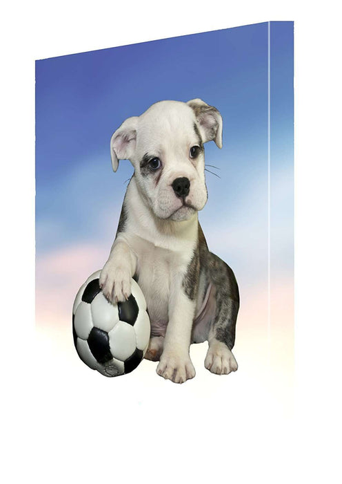 Bulldog Puppy Dog Canvas