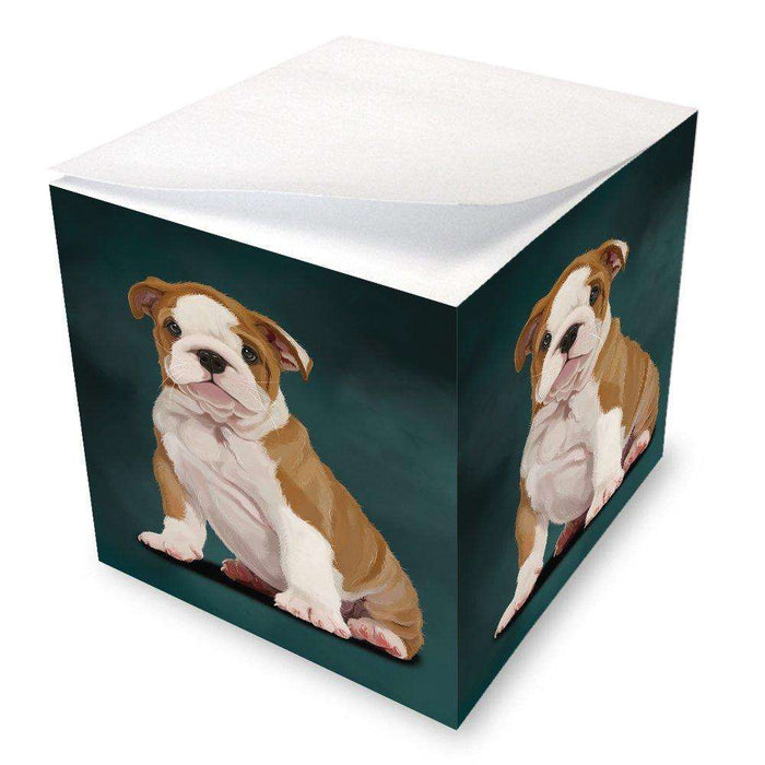 Bulldog Puppy Dog Note Cube