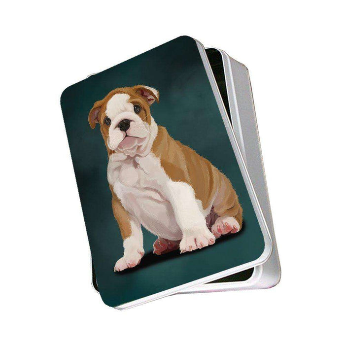 Bulldog Puppy Dog Photo Storage Tin