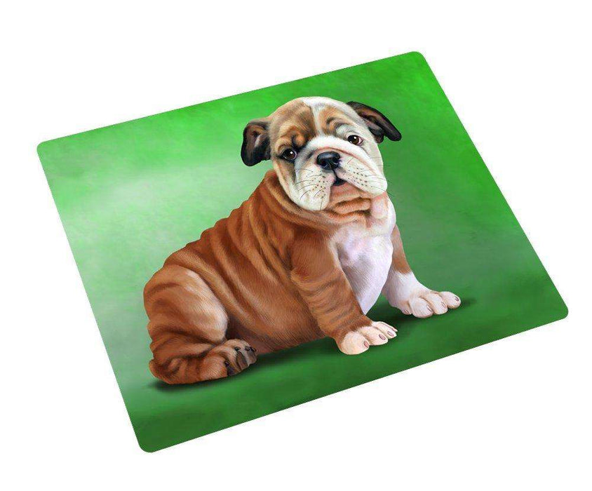 Bulldog Puppy Dog Tempered Cutting Board