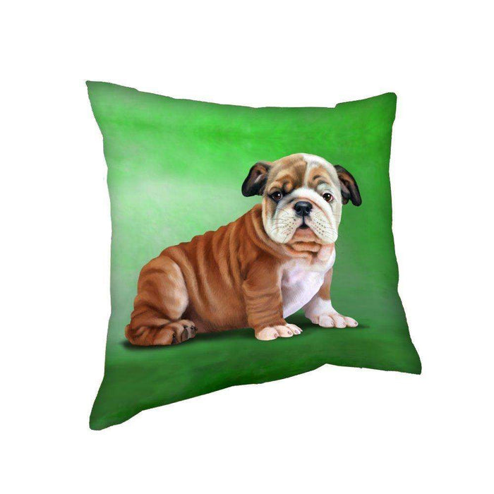 Bulldog Puppy Dog Throw Pillow