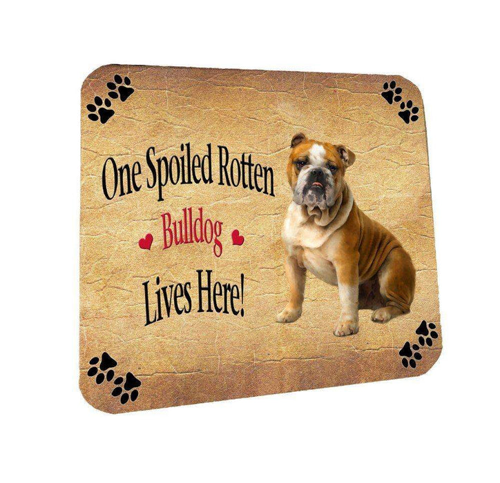 Bulldog Spoiled Rotten Dog Coasters Set of 4