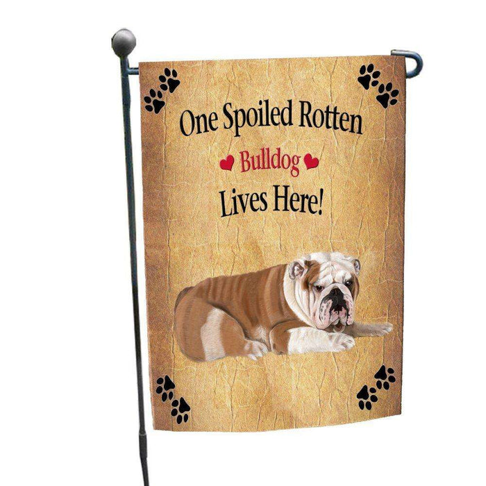 Bulldog Spoiled Rotten Dog Garden Flag