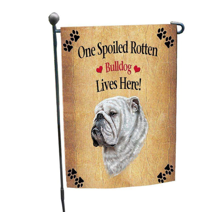 Bulldog Spoiled Rotten Dog Garden Flag