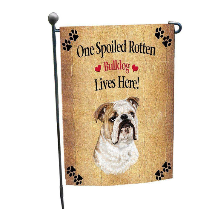 Bulldog Spoiled Rotten Dog Garden Flag