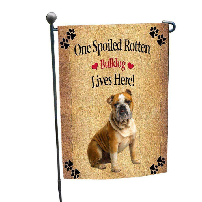 Bulldog Spoiled Rotten Dog Garden Flag