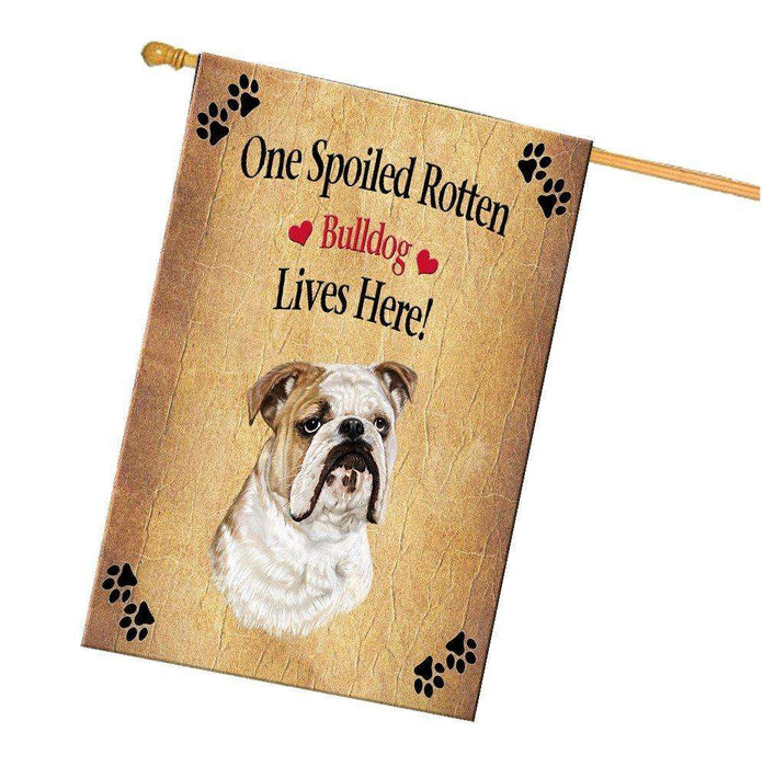 Bulldog Spoiled Rotten Dog House Flag