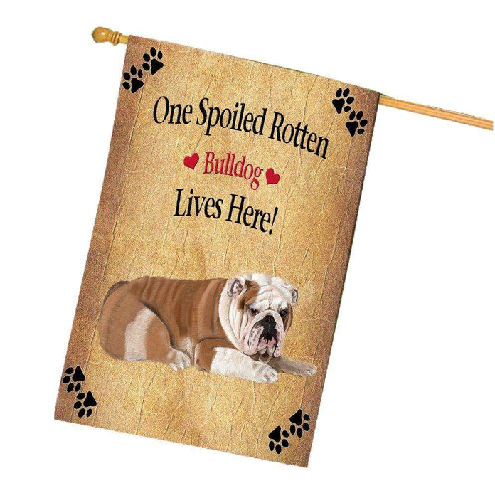 Bulldog Spoiled Rotten Dog House Flag