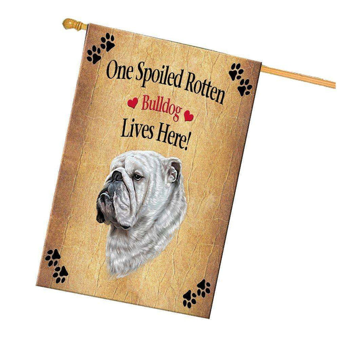 Bulldog Spoiled Rotten Dog House Flag