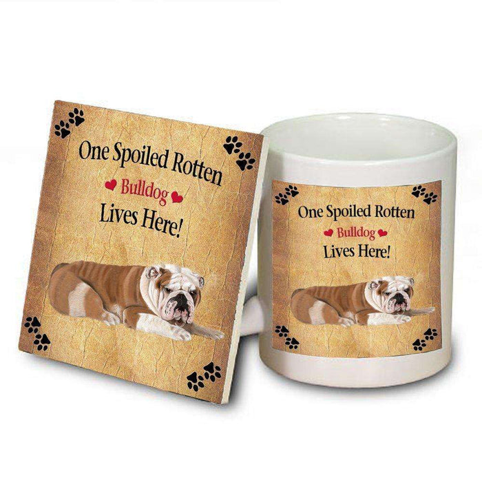 Bulldog Spoiled Rotten Dog Mug and Coaster Set