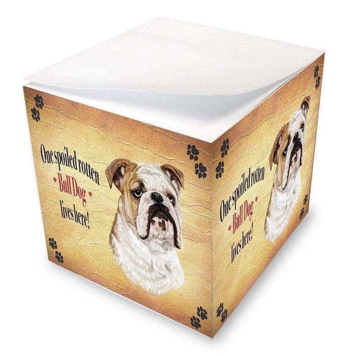 Bulldog Spoiled Rotten Dog Note Cube