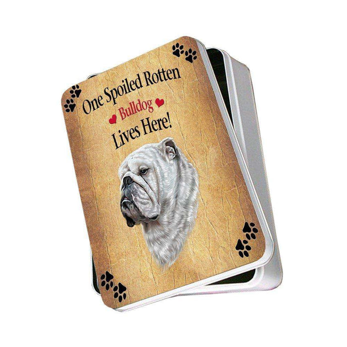 Bulldog Spoiled Rotten Dog Photo Storage Tin