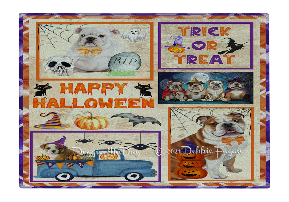 Happy Halloween Trick or Treat Bull Terrier Dogs Cutting Board - Easy Grip Non-Slip Dishwasher Safe Chopping Board Vegetables C79291