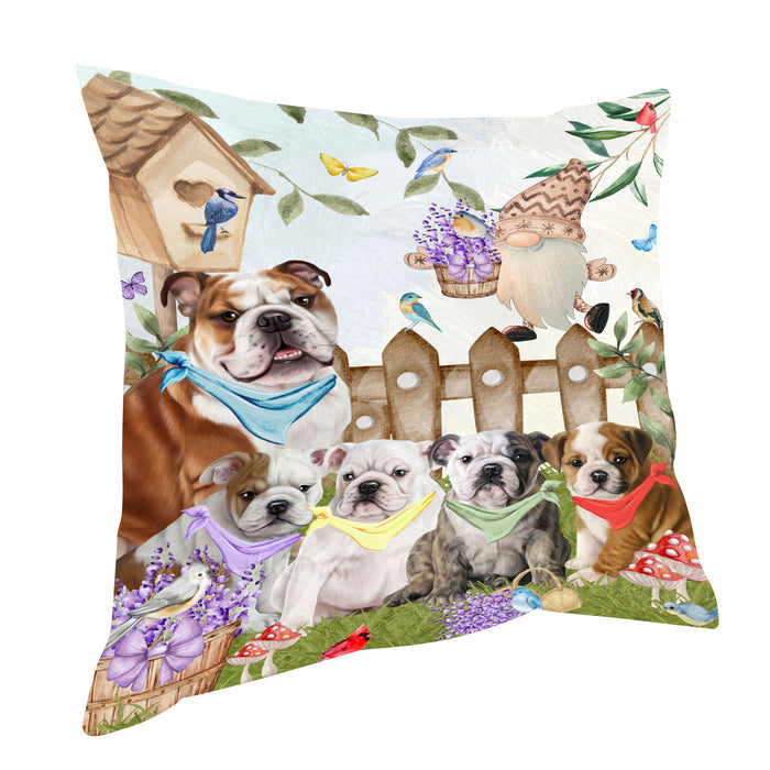 Bulldog Throw Pillow: Explore a Variety of Designs, Custom, Cushion Pillows for Sofa Couch Bed, Personalized, Dog Lover's Gifts