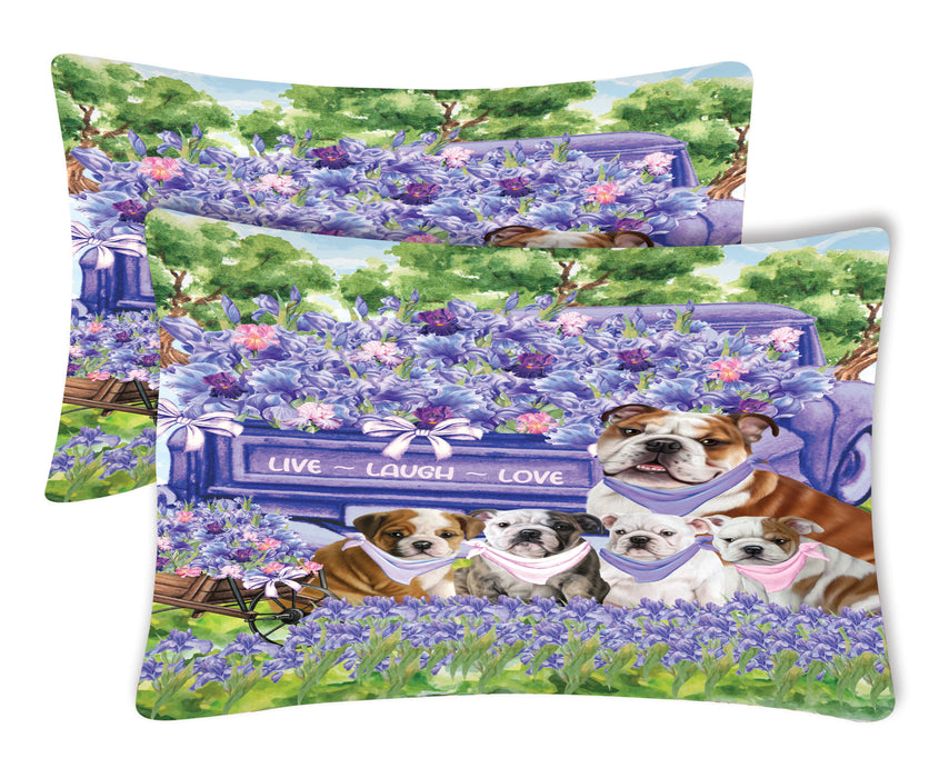 Bulldog Pillow Case, Soft and Breathable Pillowcases Set of 2, Explore a Variety of Designs, Personalized, Custom, Gift for Dog Lovers