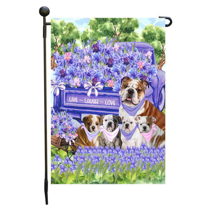 Bulldogs Garden Flag for Dog and Pet Lovers, Explore a Variety of Designs, Custom, Personalized, Weather Resistant, Double-Sided, Outdoor Garden Yard Decoration